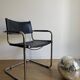 Black leather cantilever armchair Bauhaus design