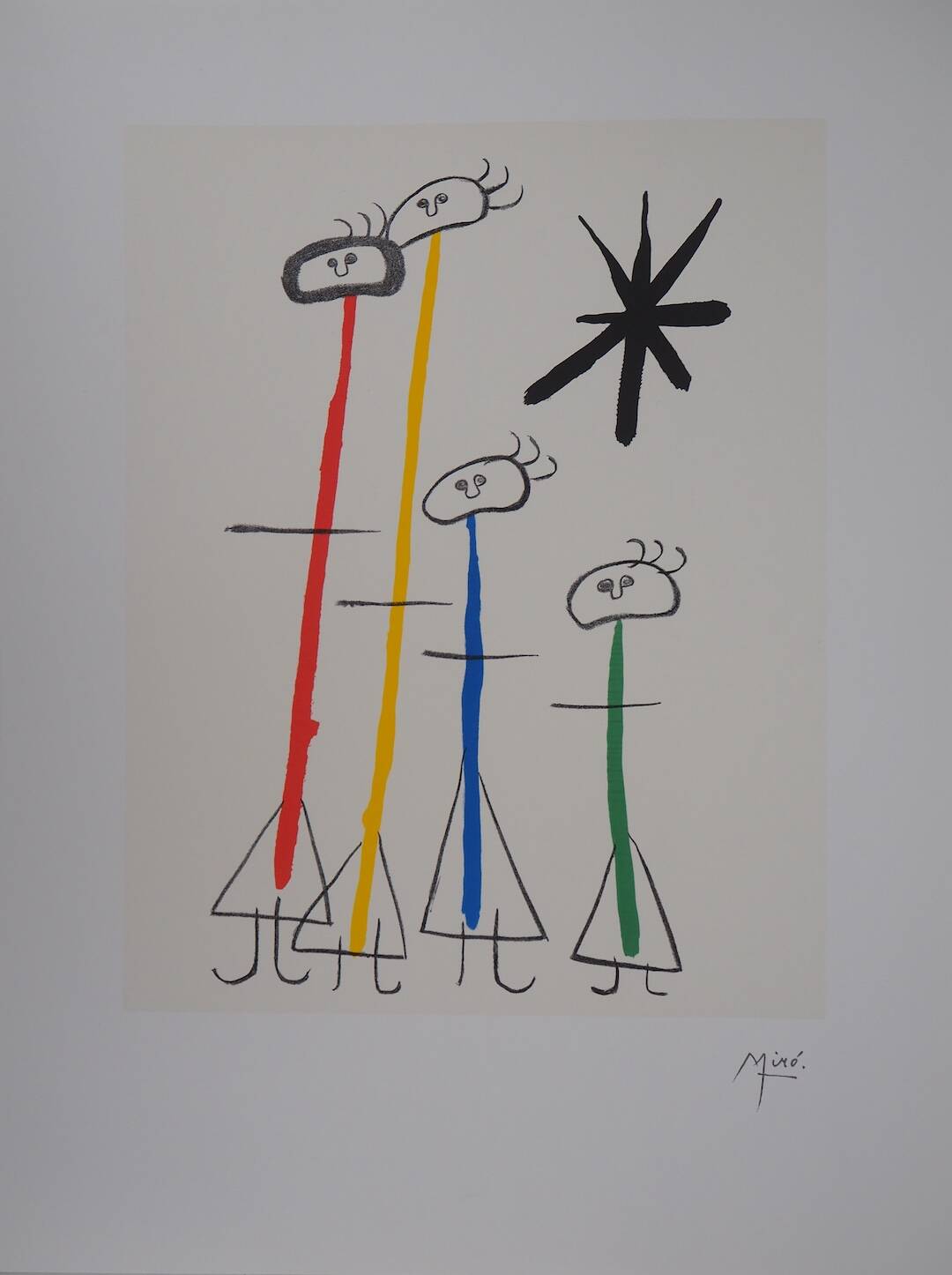 Joan Miró: Surrealist Family with a Star - Signed Lithograph