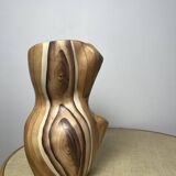 Ceramic vase in wood style by Grandjean Jourdan in Vallauris