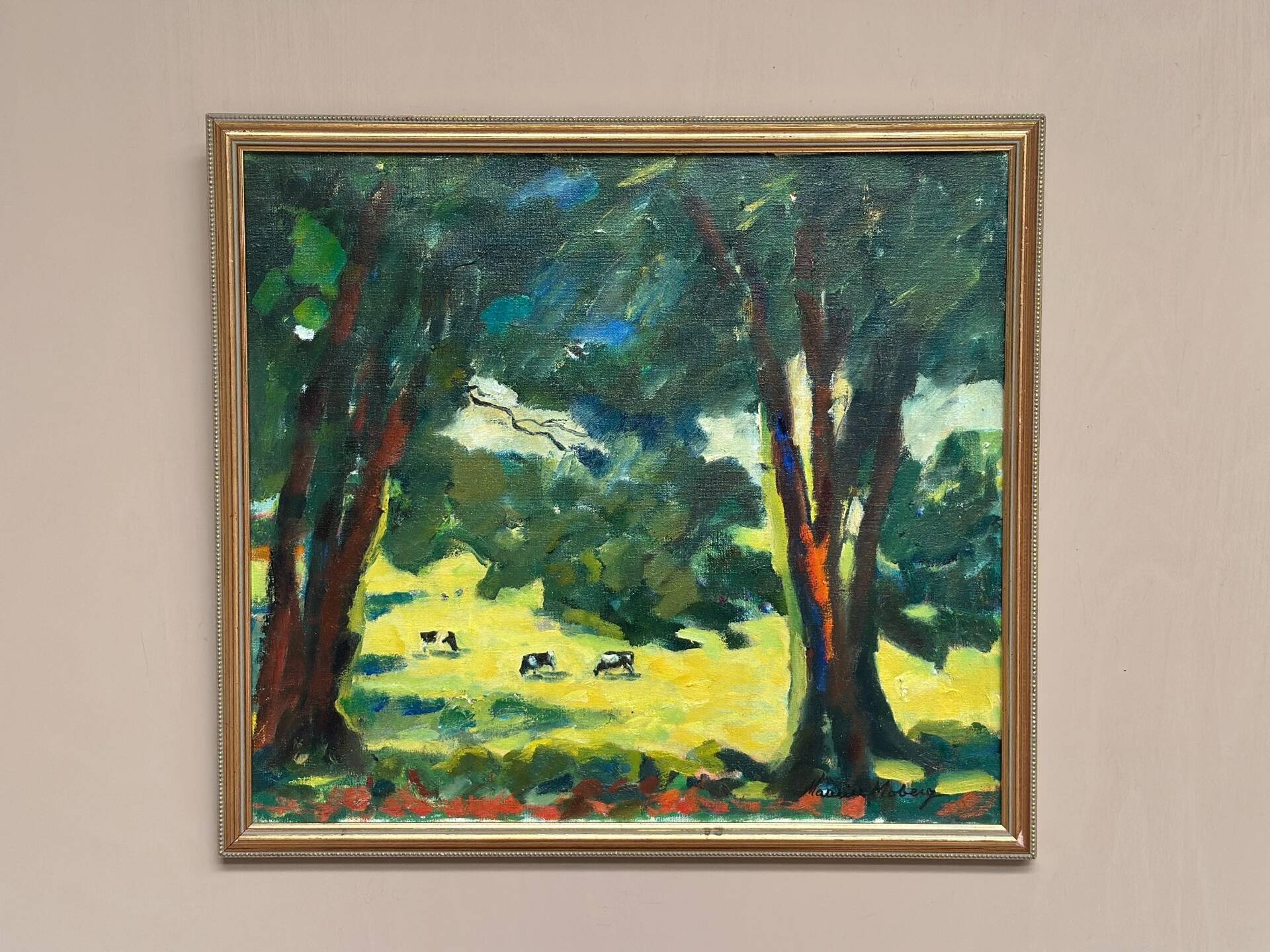 Swedish Oil on Canvas – “Gläntan, Båstad” by Maurice Moberg (1923–2014