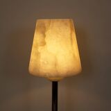 Chromed Metal And Alabaster Table Lamp, Spain, 1980's