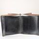 Folding Steel and Leather Stool, Denmark 1960s