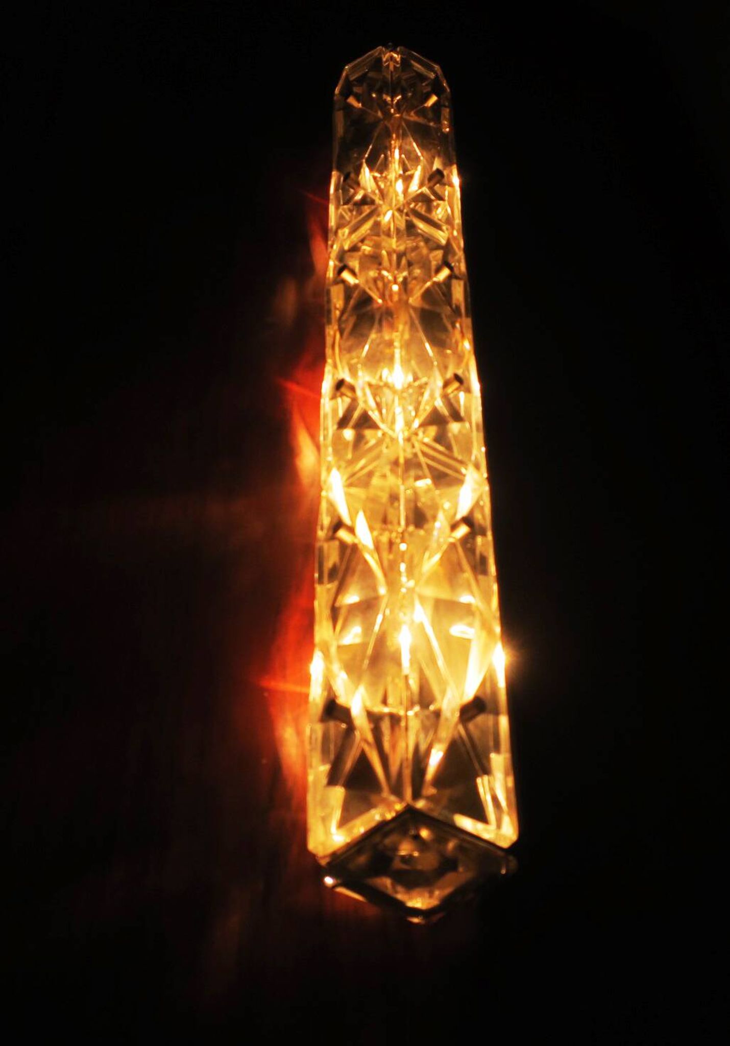 Kinkeldey mid century crystal long wall light, 1960s
