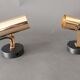 Pair of adjustable spotlight Maureva in gilded brass, Italian design 1980.