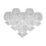 Huit verres vintage anciens en cristal