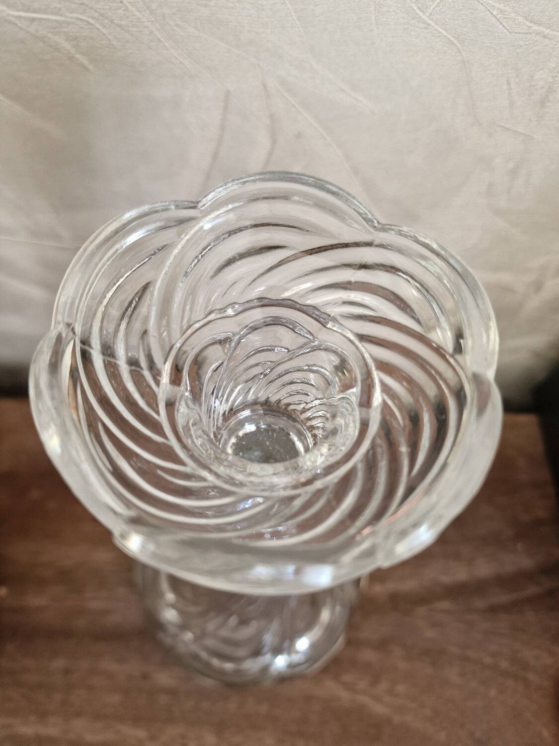 Molded glass candle holder