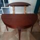 Console / Round half-moon table - 5 feet - Louis XVI style - mahogany color - Extendable