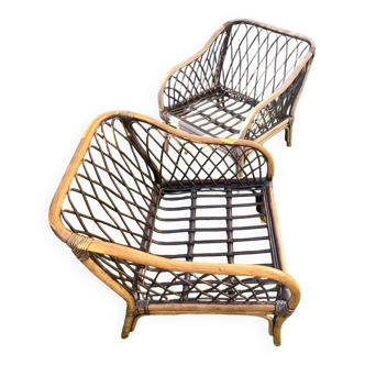 2 fauteuils en rotin