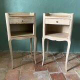 Bedside fruit wood XIXth beige patina