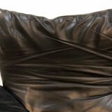 Maralunga 3-Seat Sofa in black leather by Vico Magistretti for Cassina