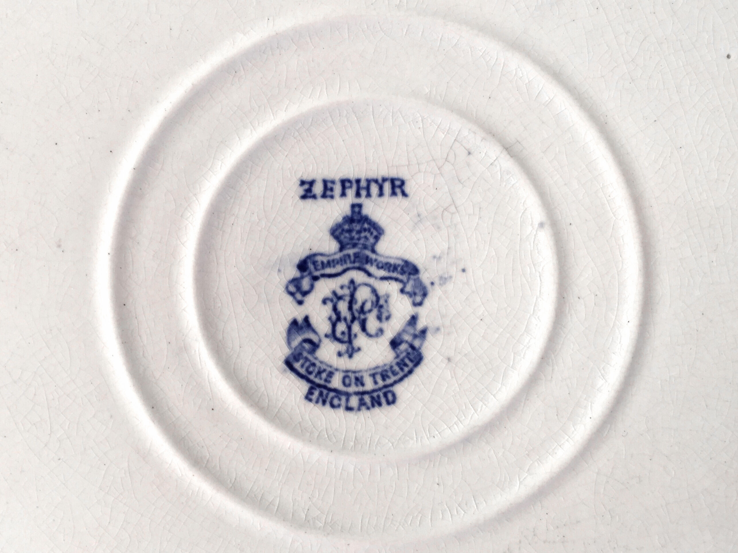 Set of 4 plates Empire Works Stoke on Trent series "Zephyr"