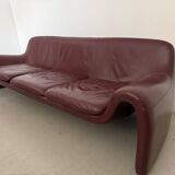 Sculptural 3-seater Leather Sofa by Cinova, Italy 1970s