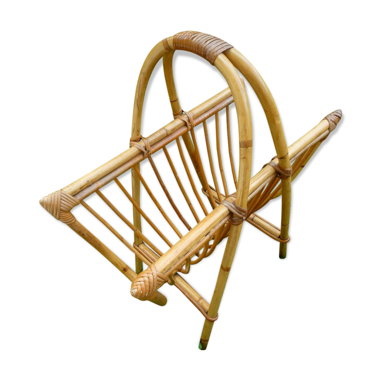 Magazine rack Wicker, vintage 70 s