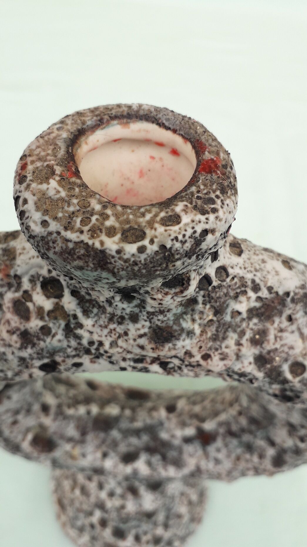 Ceramic candle holder fat lava