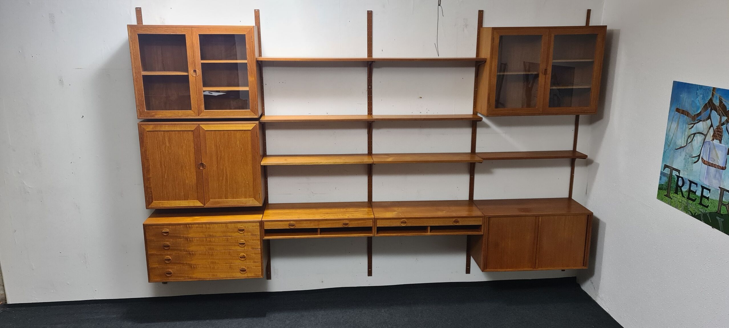 Vintage teak wall unit by HG mobel Denmark