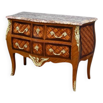 Jumping commode in marquetry, Louis XV style – early 20th century