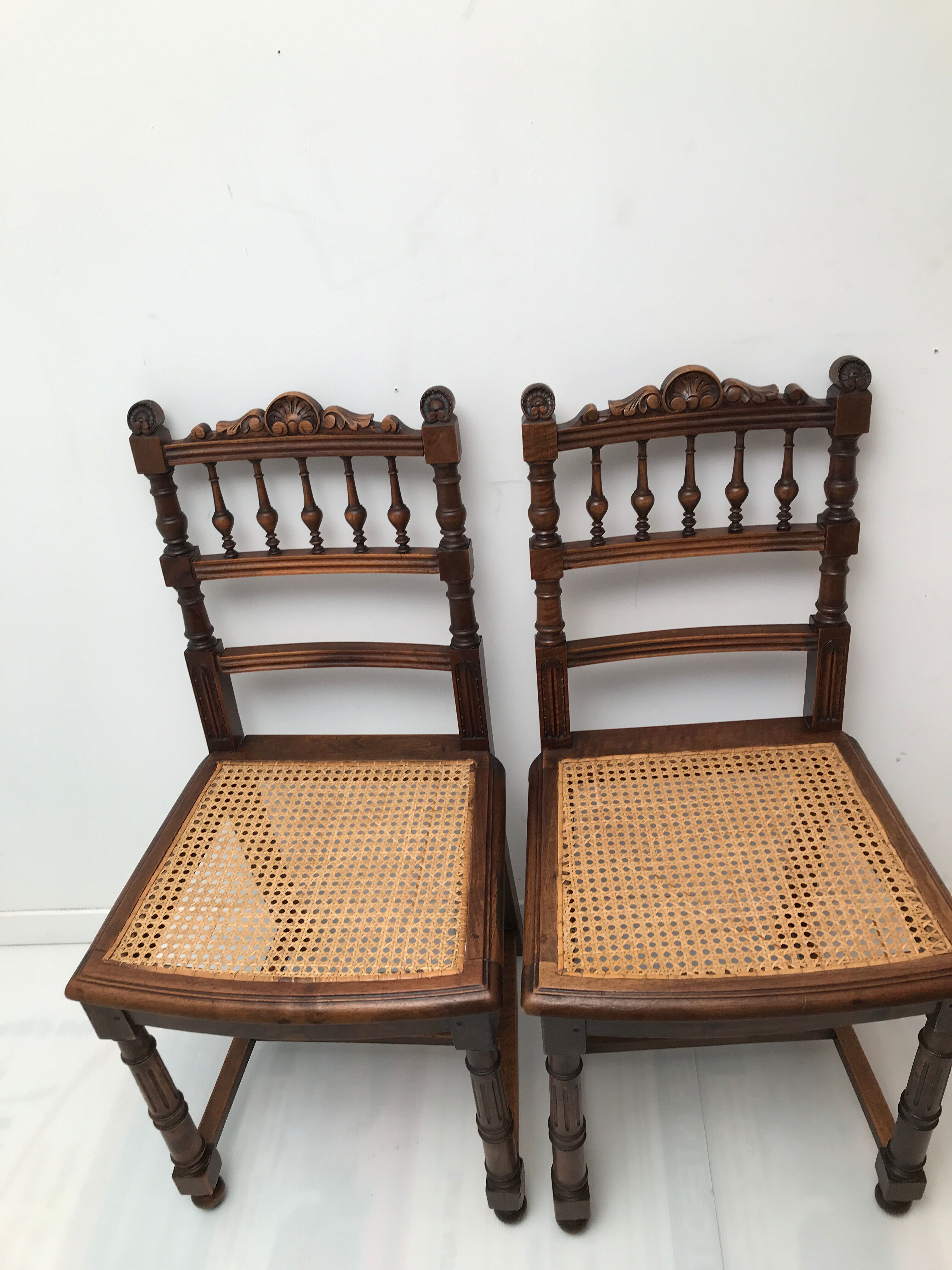 5 canne chairs Henry II style 1900