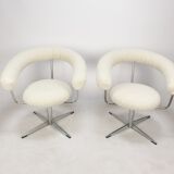 Set of 2 round armchairs, 1970's