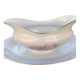 Vintage fine porcelain sauce boat with gold gilding.