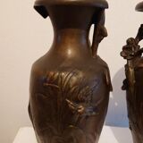 2 vases, Art Nouveau, Spelter 1834/1917