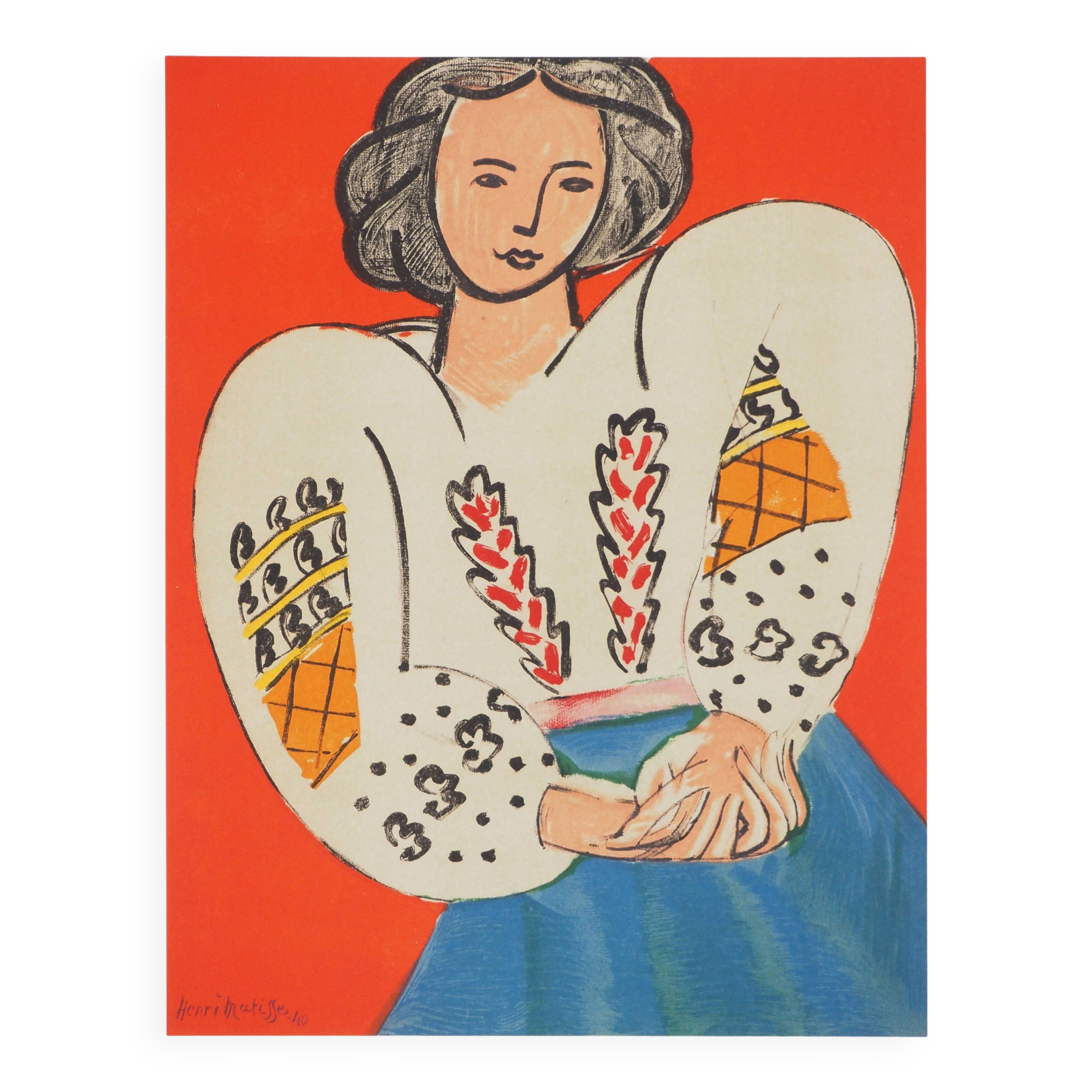Henri Matisse: The Romanian Blouse, signed lithograph