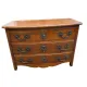 Curved Louis XV style chest of drawers in solid walnut