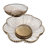 80s silver metal table baskets