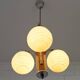 Original Art Deco Chandelier Antique Hand Blown Glass Pendant Light 1940's