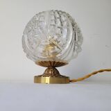 Art Deco bronze and glass lamp