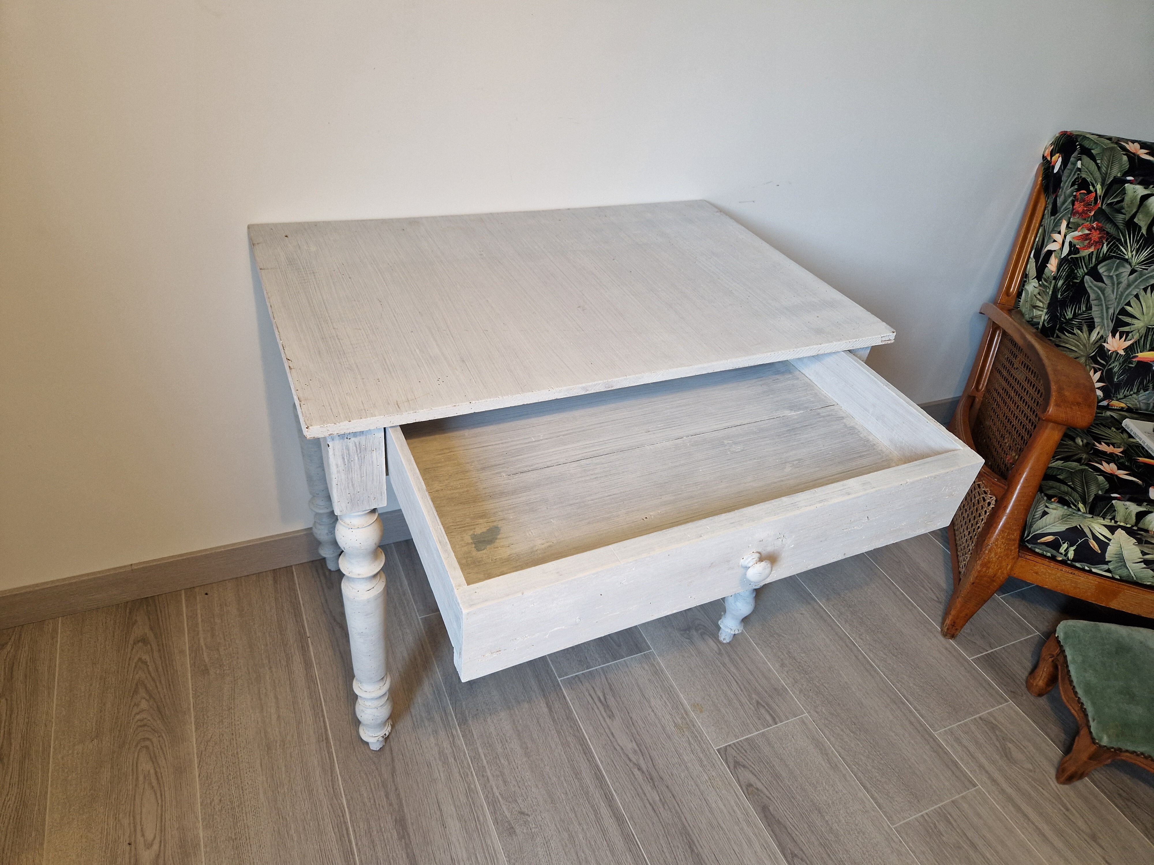 Bureau pieds tournés shabby chic