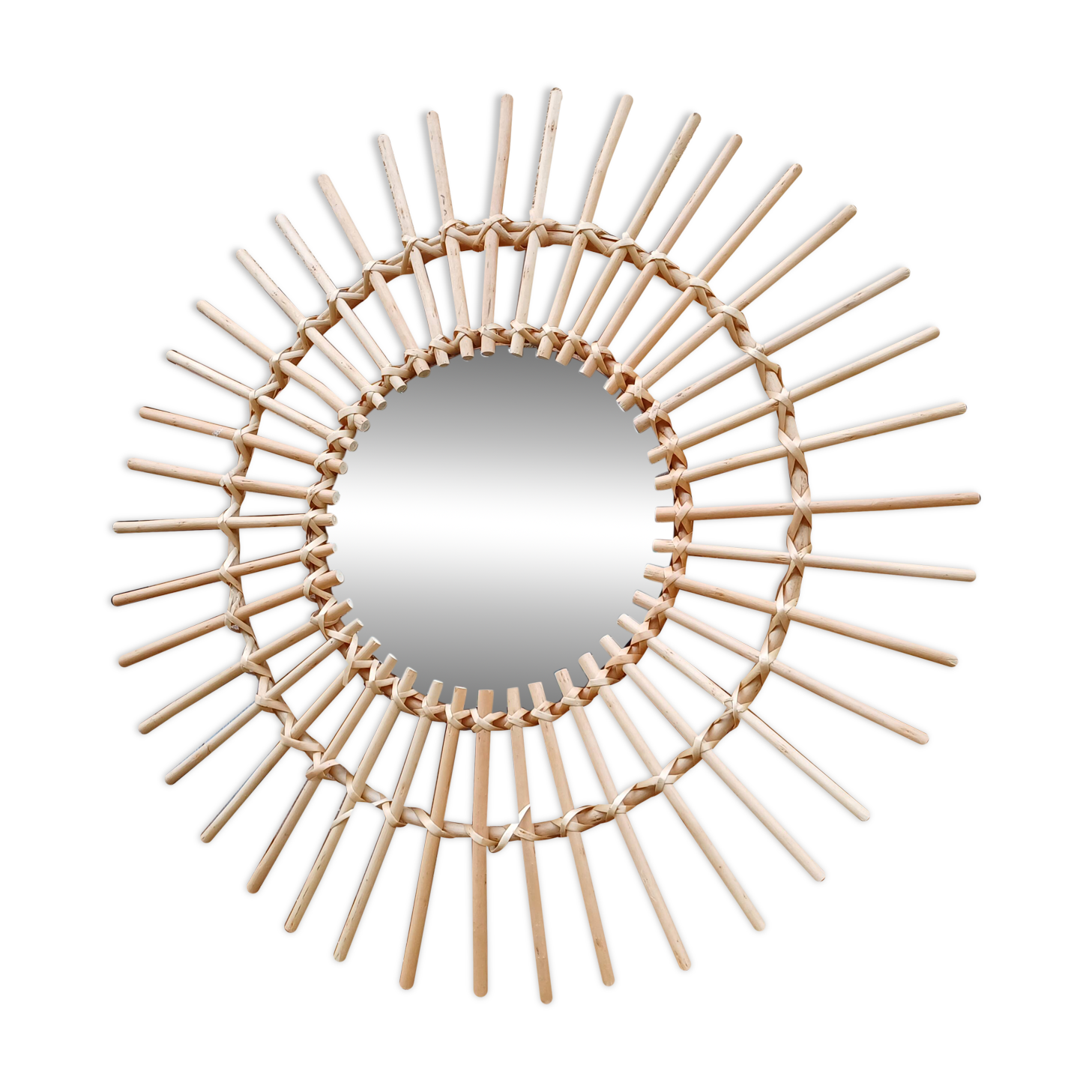 Miroir Soleil Rotin
