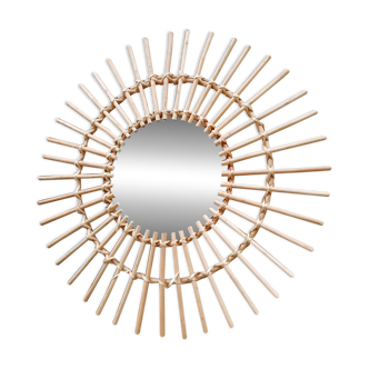 Miroir Soleil Rotin