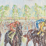 The horse race oil on canvas circa 1930 signed raynal