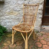 Lot de 10 chaises en rotin vintage