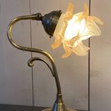Glass paste and brass lamp