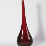 Sommerso drop vase in red and green, Murano 1950