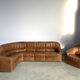 Vintage brown leather modular sofa by, 1970s