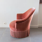 Old rose toad armchair