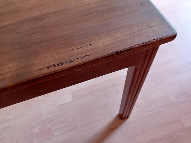 Art Deco desk or side table from the 1930s, vintage, solid wood