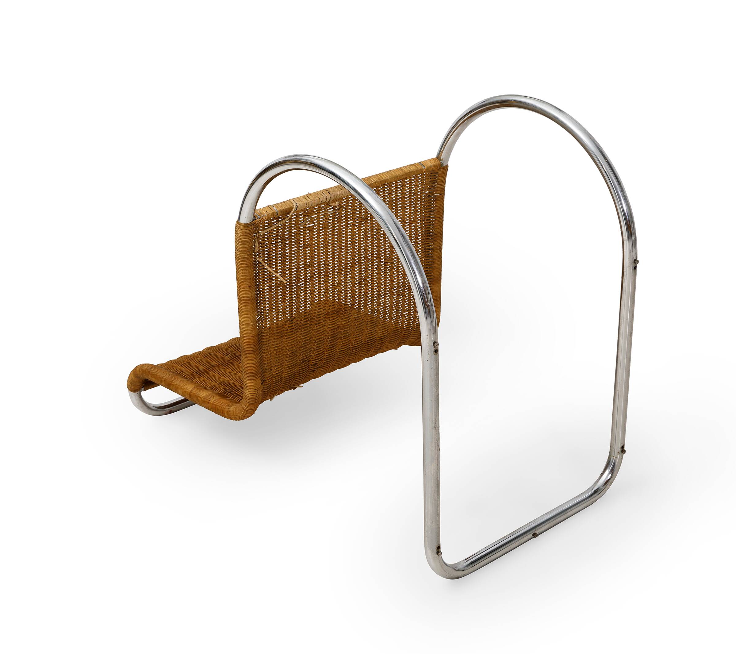 Mr10 chair set in rattan by Ludwig Mies van der Rohe
