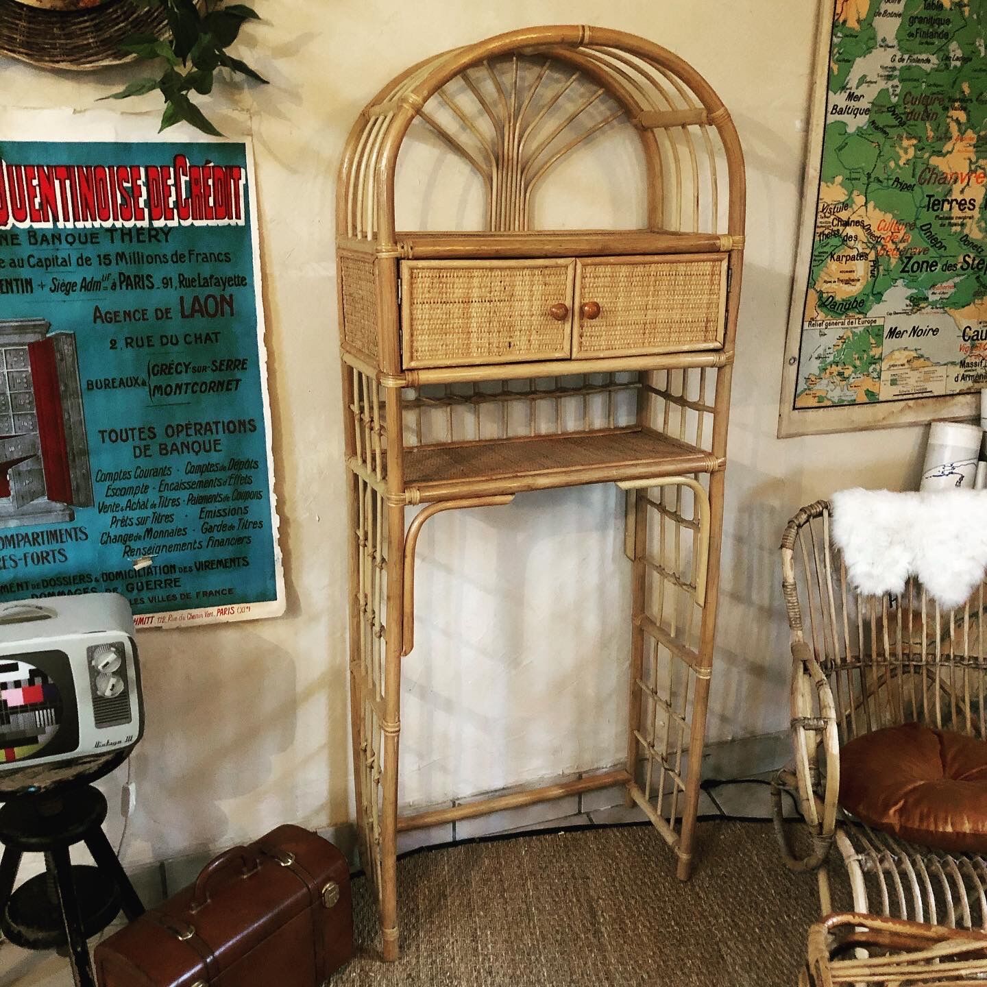 Light rattan shelf