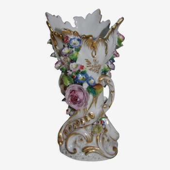 Jacob Petit 1820-1840 porcelain de paris vase decoration hand-painted slip signed blue under cover