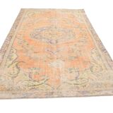 6x10 Peach Orange Classic Handmade Vintage Rug, 174x300Cm