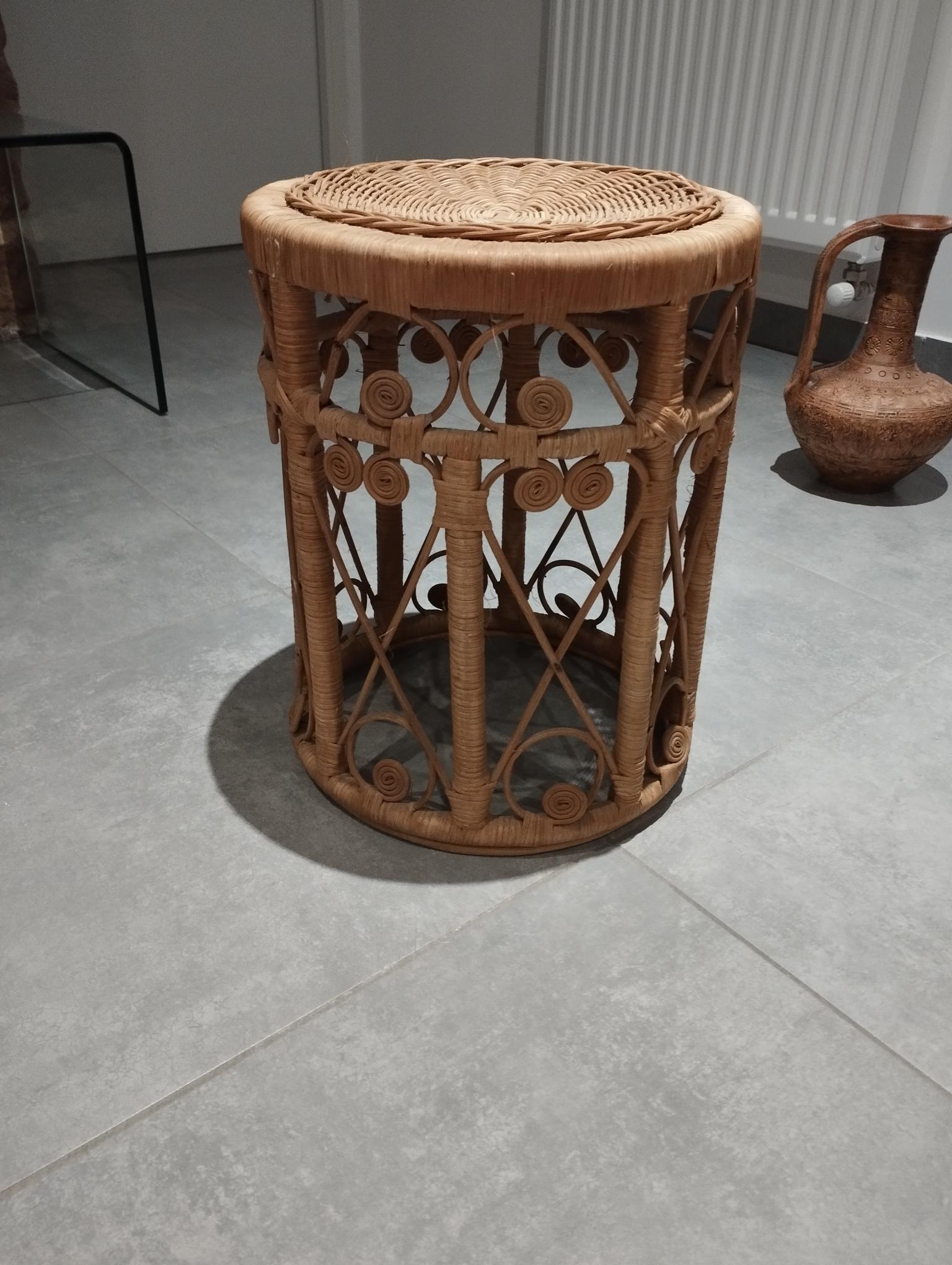 Peacok vintage bohemian chic rattan stool