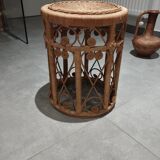 Peacok vintage bohemian chic rattan stool