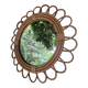 Miroir rotin vintage 1970