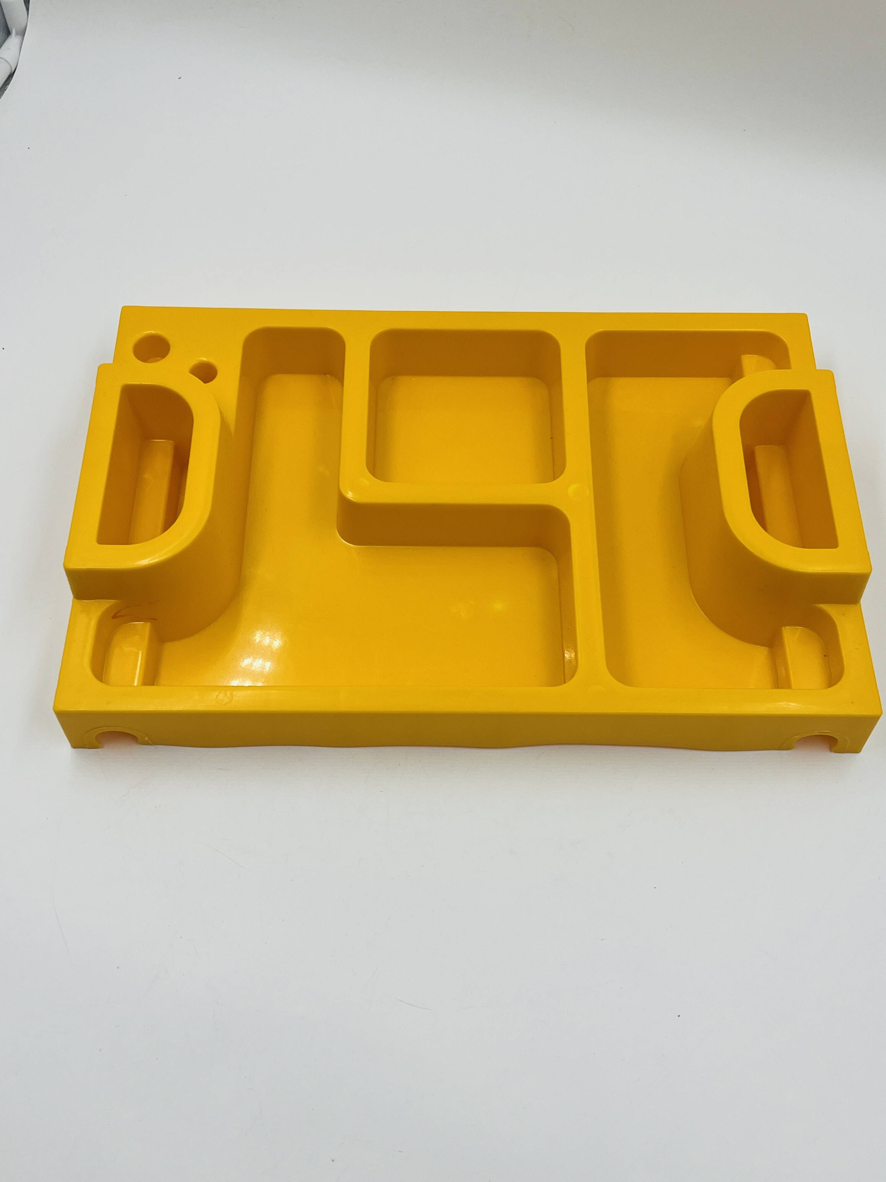 1970s yellow Space Age desk organiser