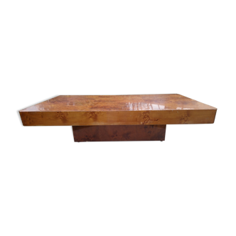 Roche Bobois elm magnifying glass coffee table