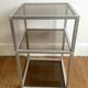 Aluminium and smoked glass side table - 70s