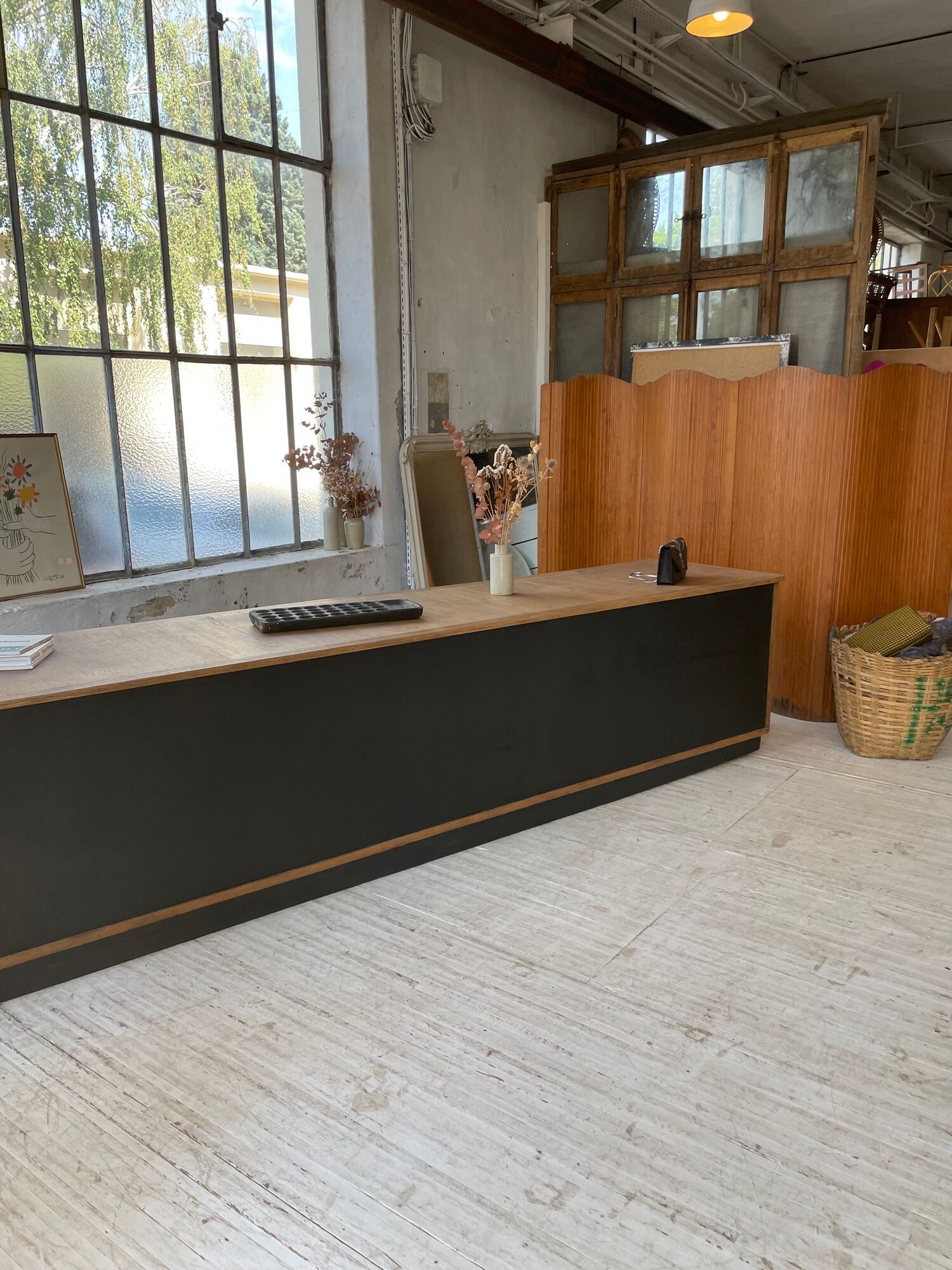 Two-sided counter sliding doors oak XXL 4m enfilade